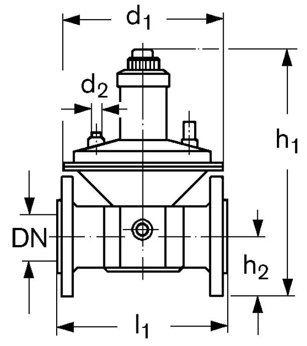 Регулятор давления с фланцевым соединением DIN EN 1092-1 PN 16 DN 40–150